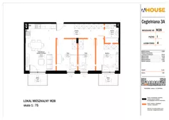 4 pokoje, mieszkanie 71,50 m², piętro 1, oferta nr 28, Osiedle StaLove Etap II, Grodzisk Mazowiecki, ul. Cegielniana 3