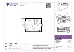 1 pokój, apartament 30,38 m², piętro 1, oferta nr C-22, Szerokie Residence, Lublin, Szerokie, ul. Kazimiery Litwiniukowej