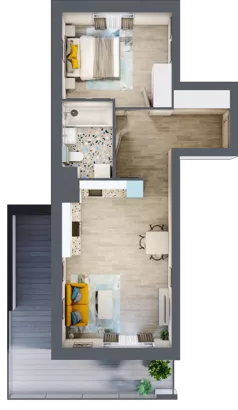 2 pokoje, mieszkanie 44,73 m², parter, oferta nr M174, Kwietny Ogród, Lublin, Czechów Północny, Czechów Północny, ul. Edwarda Wojtasa