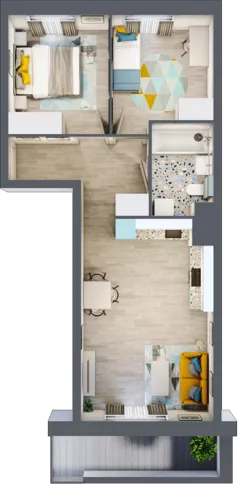3 pokoje, mieszkanie 49,52 m², parter, oferta nr M32, Kwietny Ogród, Lublin, Czechów Północny, Czechów Północny, ul. Edwarda Wojtasa
