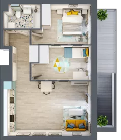 3 pokoje, mieszkanie 52,83 m², parter, oferta nr M114, Kwietny Ogród, Lublin, Czechów Północny, Czechów Północny, ul. Edwarda Wojtasa