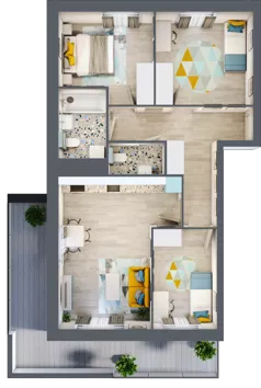 4 pokoje, mieszkanie 67,12 m², piętro 1, oferta nr M07, Kwietny Ogród, Lublin, Czechów Północny, Czechów Północny, ul. Edwarda Wojtasa