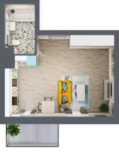 1 pokój, mieszkanie 32,02 m², piętro 2, oferta nr M130, Kwietny Ogród, Lublin, Czechów Północny, Czechów Północny, ul. Edwarda Wojtasa