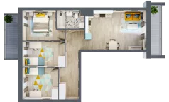 4 pokoje, mieszkanie 65,62 m², piętro 1, oferta nr M69, Kwietny Ogród, Lublin, Czechów Północny, Czechów Północny, ul. Edwarda Wojtasa