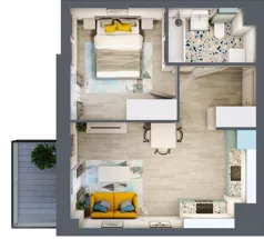 2 pokoje, mieszkanie 34,18 m², piętro 6, oferta nr M160, Kwietny Ogród, Lublin, Czechów Północny, Czechów Północny, ul. Edwarda Wojtasa