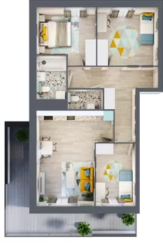 4 pokoje, mieszkanie 67,12 m², parter, oferta nr M03, Kwietny Ogród, Lublin, Czechów Północny, Czechów Północny, ul. Edwarda Wojtasa