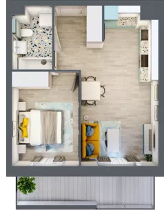 2 pokoje, mieszkanie 36,78 m², parter, oferta nr M66, Kwietny Ogród, Lublin, Czechów Północny, Czechów Północny, ul. Edwarda Wojtasa