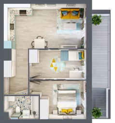 3 pokoje, mieszkanie 49,65 m², parter, oferta nr M64, Kwietny Ogród, Lublin, Czechów Północny, Czechów Północny, ul. Edwarda Wojtasa