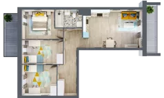 4 pokoje, mieszkanie 65,62 m², piętro 7, oferta nr M105, Kwietny Ogród, Lublin, Czechów Północny, Czechów Północny, ul. Edwarda Wojtasa