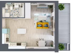 1 pokój, mieszkanie 32,06 m², piętro 1, oferta nr M120, Kwietny Ogród, Lublin, Czechów Północny, Czechów Północny, ul. Edwarda Wojtasa