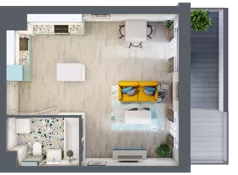 1 pokój, mieszkanie 32,06 m², piętro 1, oferta nr M119, Kwietny Ogród, Lublin, Czechów Północny, Czechów Północny, ul. Edwarda Wojtasa