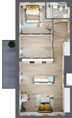 3 pokoje, mieszkanie 63,27 m², piętro 2, oferta nr M129, Kwietny Ogród, Lublin, Czechów Północny, Czechów Północny, ul. Edwarda Wojtasa