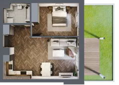 2 pokoje, mieszkanie 46,55 m², parter, oferta nr 79A, Osiedle Farbiarska, Tomaszów Mazowiecki, ul. Farbiarska 28, 32, 34