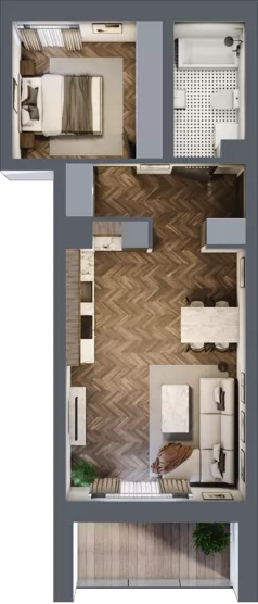 2 pokoje, mieszkanie 45,86 m², piętro 3, oferta nr 49A, Osiedle Farbiarska, Tomaszów Mazowiecki, ul. Farbiarska 28, 32, 34