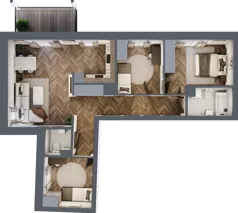 4 pokoje, mieszkanie 74,49 m², parter, oferta nr 51B, Osiedle Farbiarska, Tomaszów Mazowiecki, ul. Farbiarska 28, 32, 34