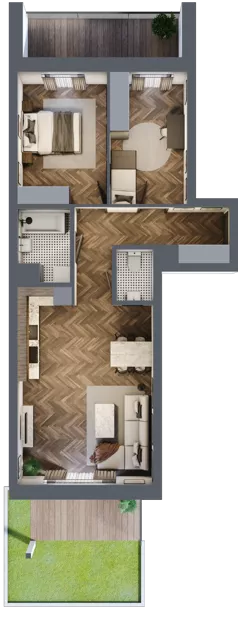 3 pokoje, mieszkanie 65,33 m², parter, oferta nr 5B, Osiedle Farbiarska, Tomaszów Mazowiecki, ul. Farbiarska 28, 32, 34