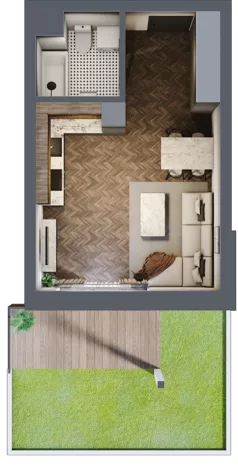1 pokój, mieszkanie 30,69 m², parter, oferta nr 29B, Osiedle Farbiarska, Tomaszów Mazowiecki, ul. Farbiarska 28, 32, 34