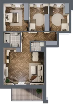 4 pokoje, mieszkanie 79,36 m², piętro 2, oferta nr 11C, Osiedle Farbiarska, Tomaszów Mazowiecki, ul. Farbiarska 28, 32, 34