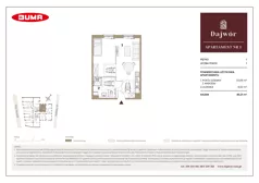 1 pokój, mieszkanie 40,21 m², piętro 1, oferta nr A1, Dajwór, Kraków, Stare Miasto, Kazimierz, ul. Dajwór