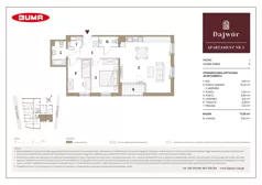 3 pokoje, mieszkanie 71,05 m², piętro 1, oferta nr A3, Dajwór, Kraków, Stare Miasto, Kazimierz, ul. Dajwór