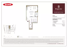 1 pokój, mieszkanie 59,24 m², piętro 1, oferta nr A8, Dajwór, Kraków, Stare Miasto, Kazimierz, ul. Dajwór