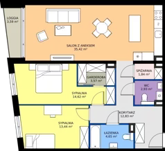 3 pokoje, mieszkanie 89,30 m², piętro 1, oferta nr A7, Dajwór, Kraków, Stare Miasto, Kazimierz, ul. Dajwór