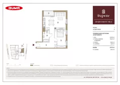 2 pokoje, mieszkanie 47,15 m², piętro 1, oferta nr A2, Dajwór, Kraków, Stare Miasto, Kazimierz, ul. Dajwór