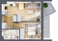 2 pokoje, apartament inwestycyjny 38,37 m², piętro 1, oferta nr 2.7, MidAqua Apartments, Międzywodzie, ul. Szkolna