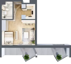 1 pokój, apartament inwestycyjny 29,84 m², piętro 1, oferta nr 2.1, MidAqua Apartments, Międzywodzie, ul. Szkolna