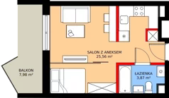 1 pokój, apartament inwestycyjny 29,22 m², piętro 2, oferta nr 3.11, MidAqua Apartments, Międzywodzie, ul. Szkolna