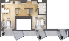 2 pokoje, apartament inwestycyjny 45,74 m², piętro 3, oferta nr 4.1, MidAqua Apartments, Międzywodzie, ul. Szkolna