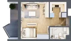 1 pokój, apartament inwestycyjny 30,17 m², piętro 1, oferta nr 2.2, MidAqua Apartments, Międzywodzie, ul. Szkolna