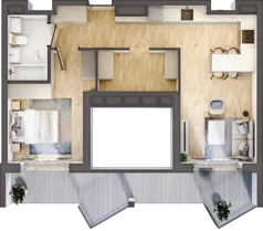 2 pokoje, apartament inwestycyjny 46,10 m², piętro 3, oferta nr 4.9, MidAqua Apartments, Międzywodzie, ul. Szkolna