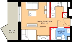 1 pokój, apartament inwestycyjny 29,31 m², piętro 2, oferta nr 3.2, MidAqua Apartments, Międzywodzie, ul. Szkolna