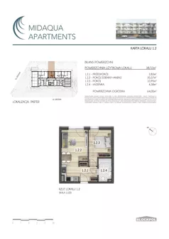 2 pokoje, apartament inwestycyjny 38,53 m², parter, oferta nr 1.2, MidAqua Apartments, Międzywodzie, ul. Szkolna