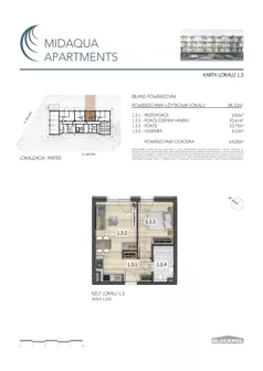 2 pokoje, apartament inwestycyjny 38,32 m², parter, oferta nr 1.3, MidAqua Apartments, Międzywodzie, ul. Szkolna