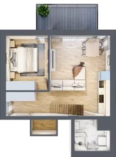 2 pokoje, mieszkanie 65,55 m², piętro 1, oferta nr 17B, Zielony Zakątek Ustroń, Ustroń, ul. Myśliwska