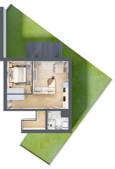 2 pokoje, mieszkanie 42,60 m², parter, oferta nr 4A, Zielony Zakątek Ustroń, Ustroń, ul. Myśliwska