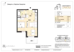 1 pokój, mieszkanie 33,21 m², piętro 1, oferta nr 6, Apartamenty Zasole, Oświęcim, ul. Więźniów Oświęcimia