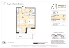 1 pokój, mieszkanie 33,20 m², piętro 2, oferta nr 35, Apartamenty Zasole, Oświęcim, ul. Więźniów Oświęcimia