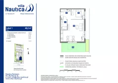 2 pokoje, apartament inwestycyjny 46,20 m², parter, oferta nr 1, Villa Nautica, Gdańsk, Wyspa Sobieszewska, ul. Tęczowa 21