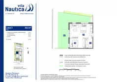 2 pokoje, apartament inwestycyjny 34,40 m², parter, oferta nr 3, Villa Nautica, Gdańsk, Wyspa Sobieszewska, ul. Tęczowa 21
