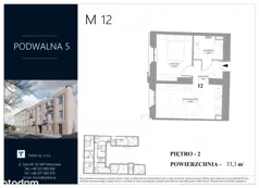 2 pokoje, mieszkanie 33,30 m², piętro 2, oferta nr M.12, Podwalna 5, Radom, Śródmieście,  Podwalna 5