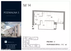 2 pokoje, mieszkanie 39,20 m², piętro 2, oferta nr M.14, Podwalna 5, Radom, Śródmieście,  Podwalna 5
