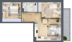 3 pokoje, mieszkanie 52,26 m², piętro 2, oferta nr 7, Stacja Olszynka, Warszawa, Praga Południe, Gocławek, ul. Załęże 14