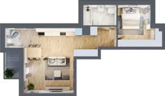 2 pokoje, mieszkanie 49,65 m², piętro 1, oferta nr 6, Stacja Olszynka, Warszawa, Praga Południe, Gocławek, ul. Załęże 14