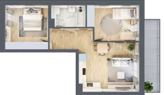 3 pokoje, mieszkanie 52,26 m², piętro 3, oferta nr 13, Stacja Olszynka, Warszawa, Praga Południe, Gocławek, ul. Załęże 14