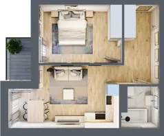 2 pokoje, mieszkanie 41,63 m², piętro 2, oferta nr 11, Stacja Olszynka, Warszawa, Praga Południe, Gocławek, ul. Załęże 14