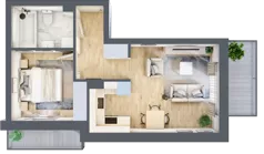 2 pokoje, mieszkanie 38,76 m², piętro 1, oferta nr 2, Stacja Olszynka, Warszawa, Praga Południe, Gocławek, ul. Załęże 14