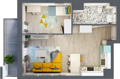 2 pokoje, mieszkanie 43,93 m², piętro 1, oferta nr M4, Nova Leszczyńska, Kielce, Sandomierskie, ul. Leszczyńska 65